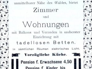 Eine Anzeige der Pension Sasse.